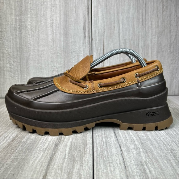 NEW Polo Ralph Lauren Country Logan Lug Sole Leather Duck Boot Shoe Mens Size 9 - Picture 4 of 11